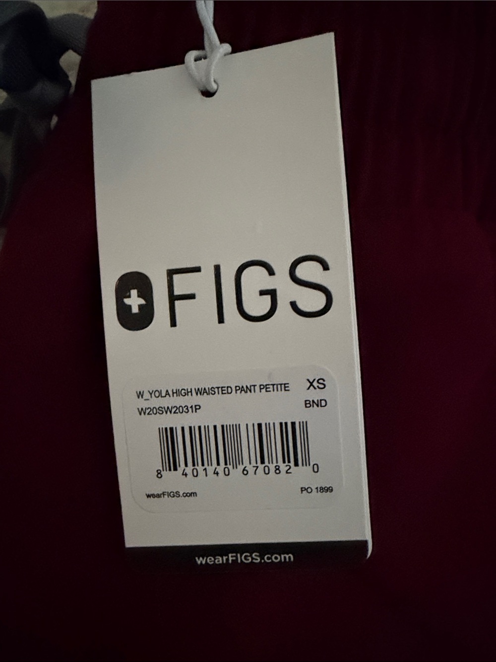 Figs Burgundy Yola Scrub Pants - Picture 2 of 4